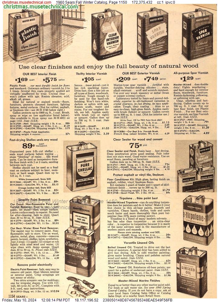 1960 Sears Fall Winter Catalog, Page 1150