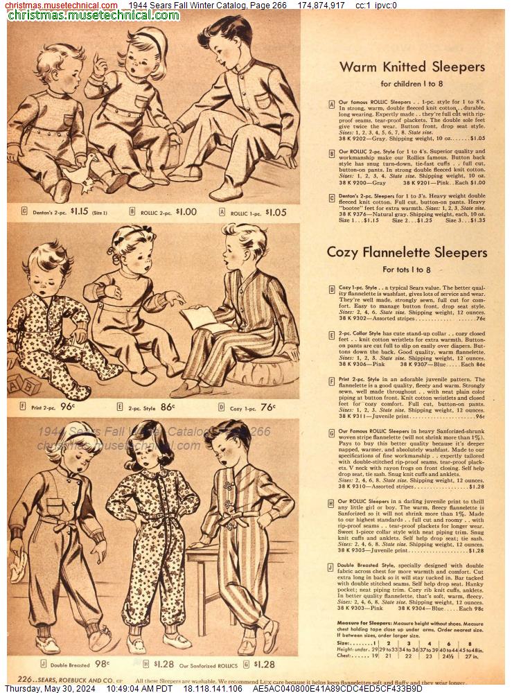 1944 Sears Fall Winter Catalog, Page 266