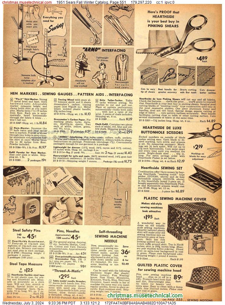 1951 Sears Fall Winter Catalog, Page 551