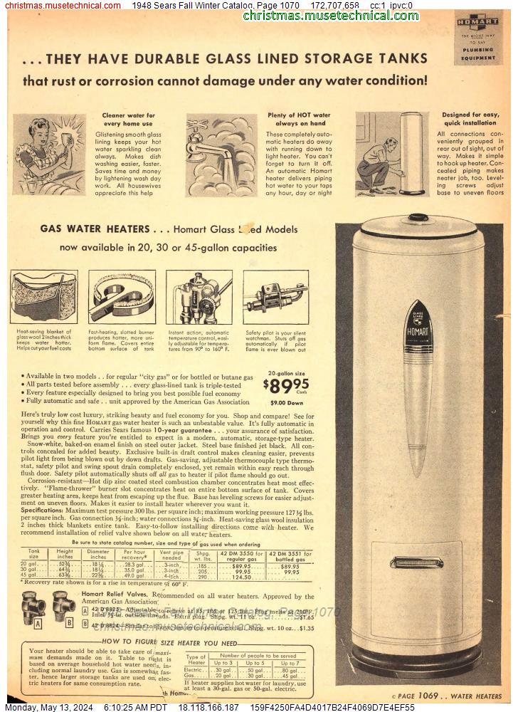 1948 Sears Fall Winter Catalog, Page 1070