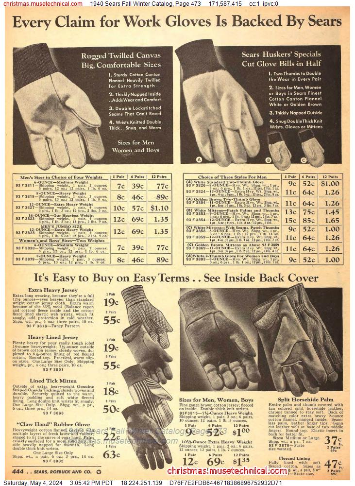 1940 Sears Fall Winter Catalog, Page 473