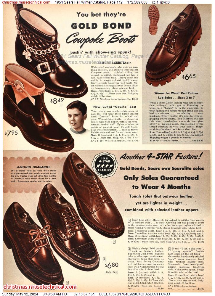 1951 Sears Fall Winter Catalog, Page 112