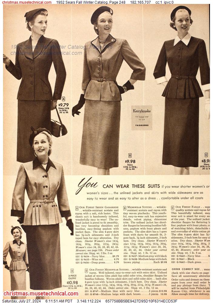 1952 Sears Fall Winter Catalog, Page 248