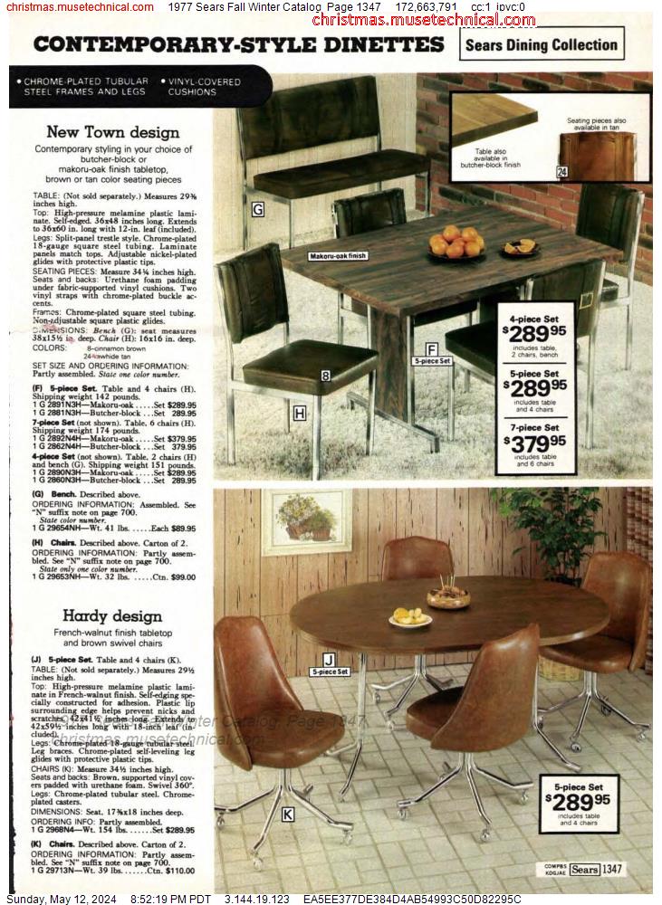 1977 Sears Fall Winter Catalog, Page 1347