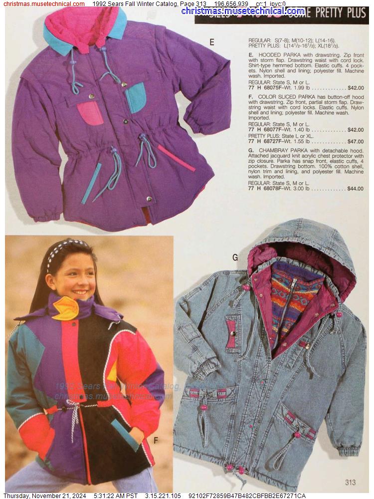 1992 Sears Fall Winter Catalog, Page 313