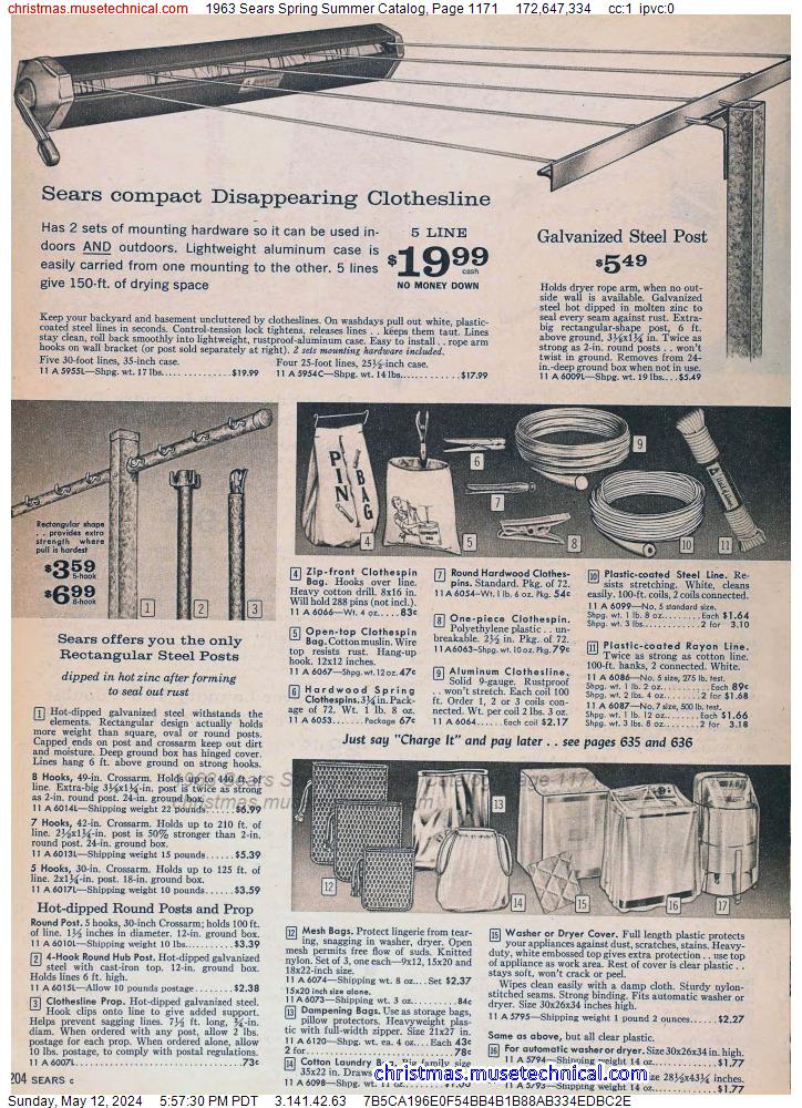 1963 Sears Spring Summer Catalog, Page 1171