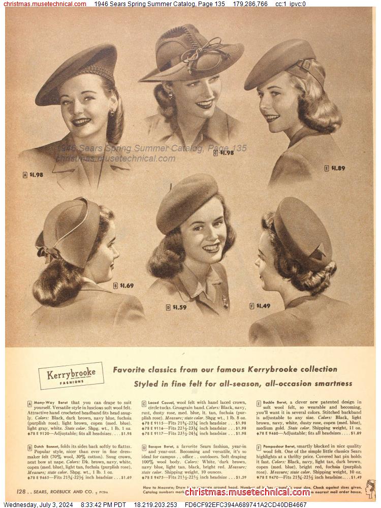 1946 Sears Spring Summer Catalog, Page 135