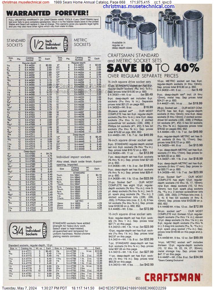 1989 Sears Home Annual Catalog, Page 668