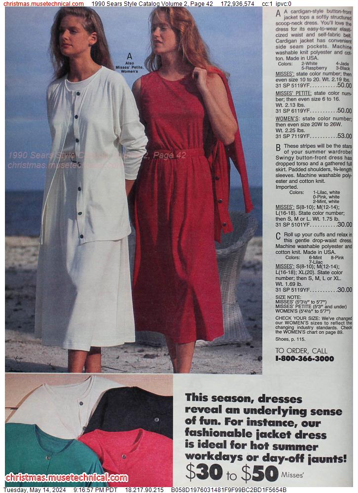 1990 Sears Style Catalog Volume 2, Page 42