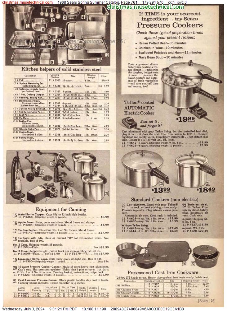 1968 Sears Spring Summer Catalog, Page 761