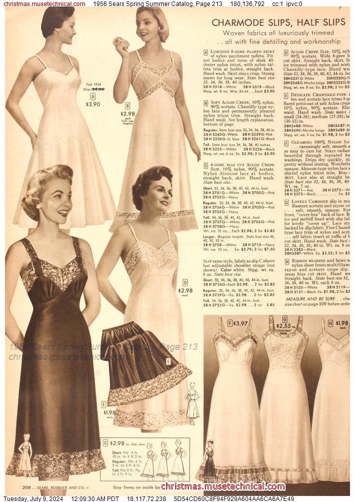 1956 Sears Spring Summer Catalog, Page 213