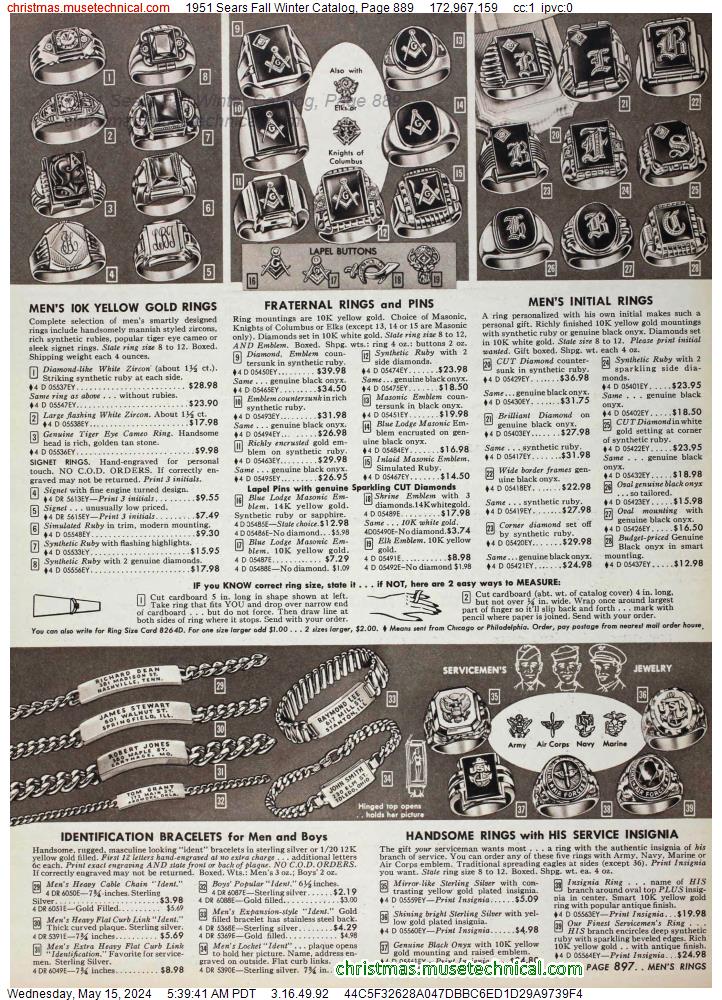 1951 Sears Fall Winter Catalog, Page 889