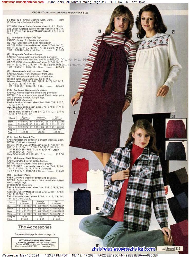 1982 Sears Fall Winter Catalog, Page 317