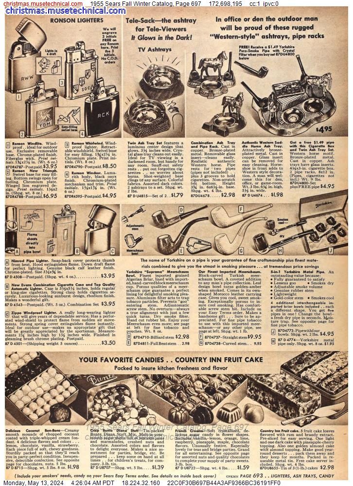 1955 Sears Fall Winter Catalog, Page 697