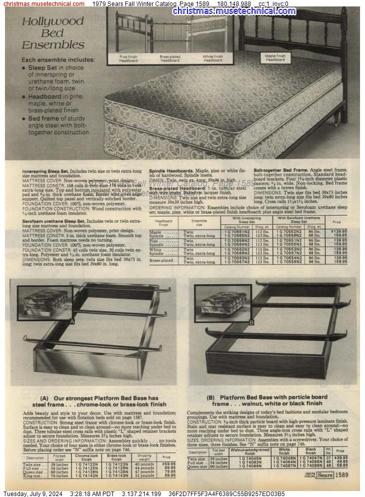 1979 Sears Fall Winter Catalog, Page 1589