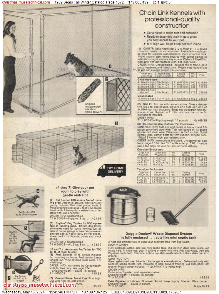 1982 Sears Fall Winter Catalog, Page 1072