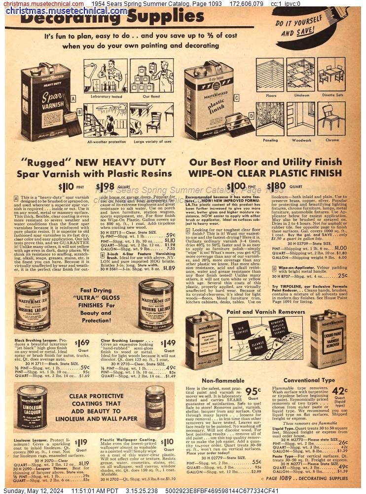 1954 Sears Spring Summer Catalog, Page 1093