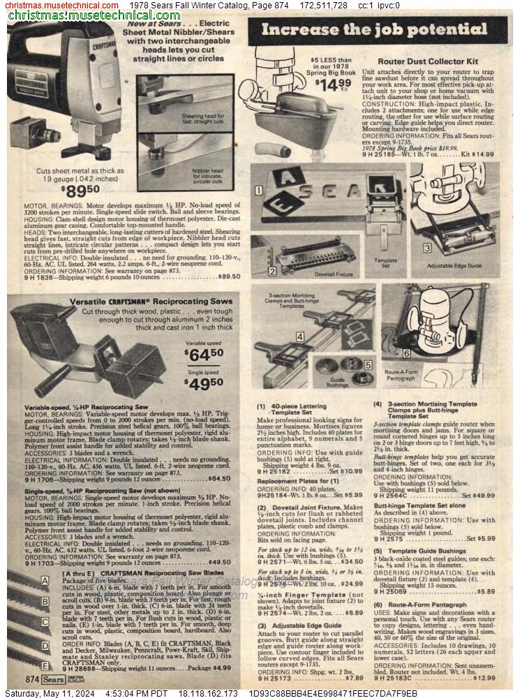 1978 Sears Fall Winter Catalog, Page 874