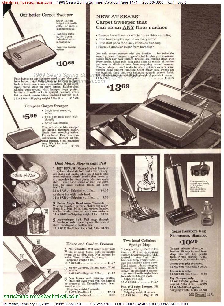 1969 Sears Spring Summer Catalog, Page 1171