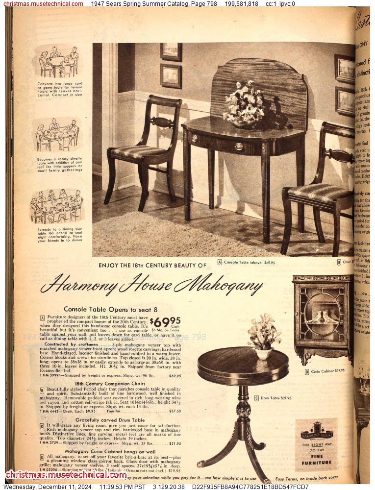 1947 Sears Spring Summer Catalog, Page 798