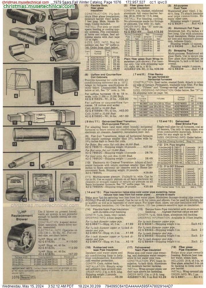1979 Sears Fall Winter Catalog, Page 1076