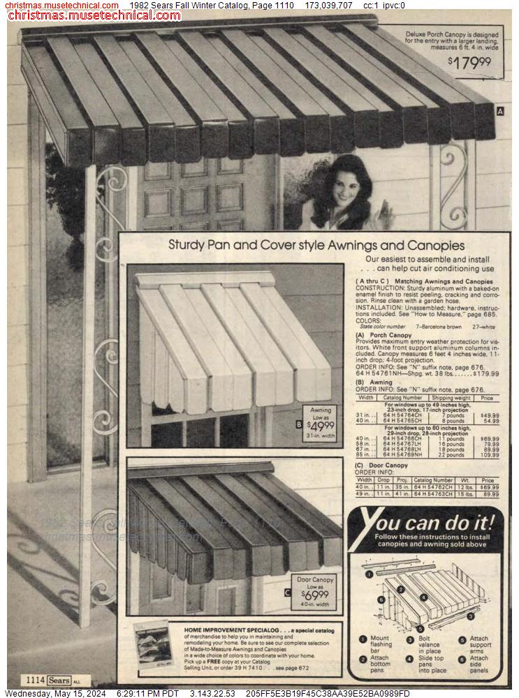1982 Sears Fall Winter Catalog, Page 1110