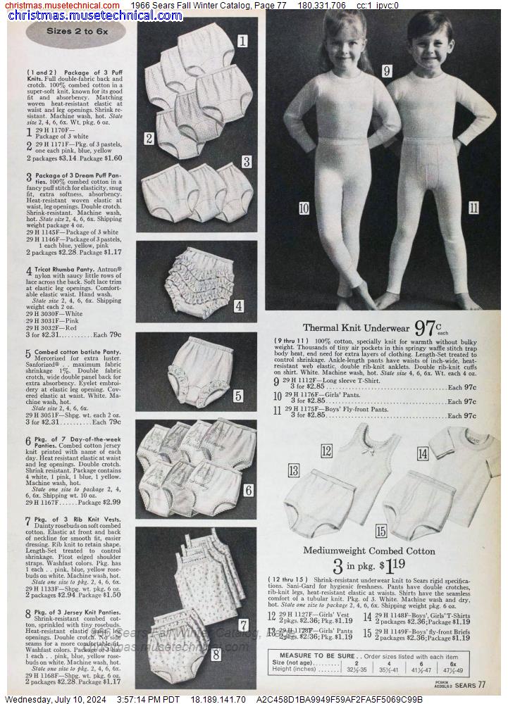1966 Sears Fall Winter Catalog, Page 77