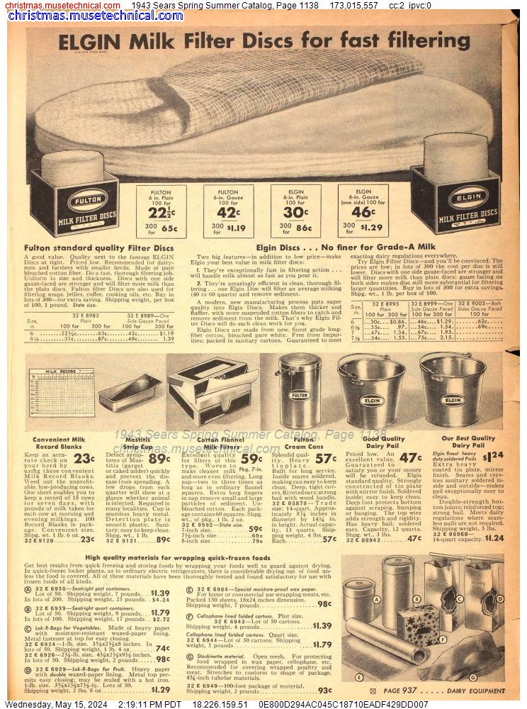 1943 Sears Spring Summer Catalog, Page 1138