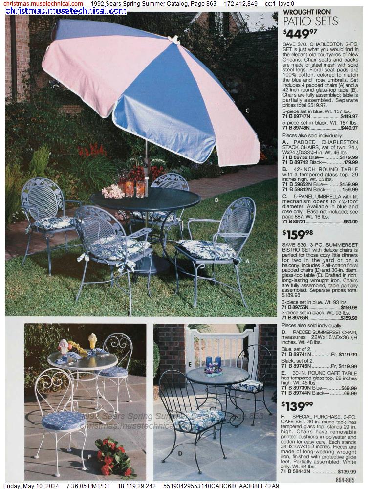 1992 Sears Spring Summer Catalog, Page 863