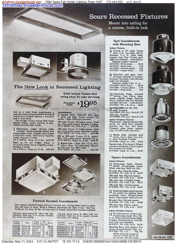 1964 Sears Fall Winter Catalog, Page 1497