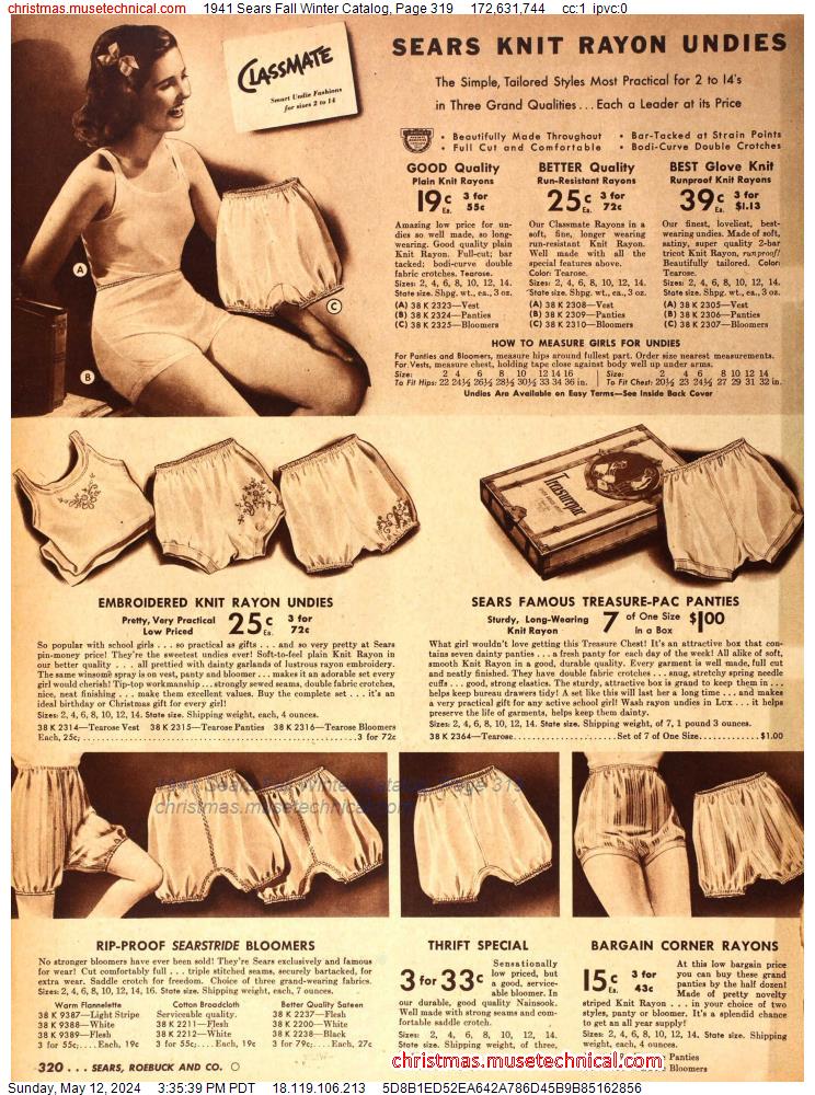 1941 Sears Fall Winter Catalog, Page 319