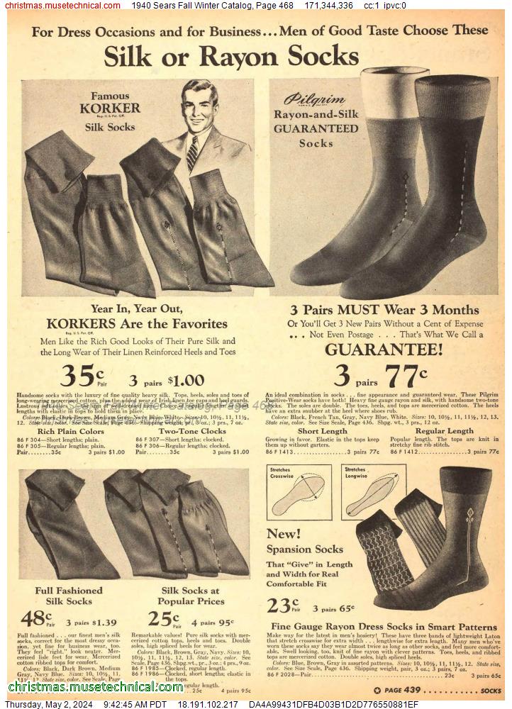 1940 Sears Fall Winter Catalog, Page 468