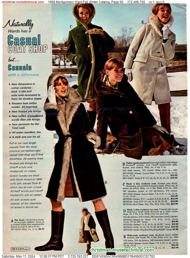 1966 Montgomery Ward Fall Winter Catalog, Page 58