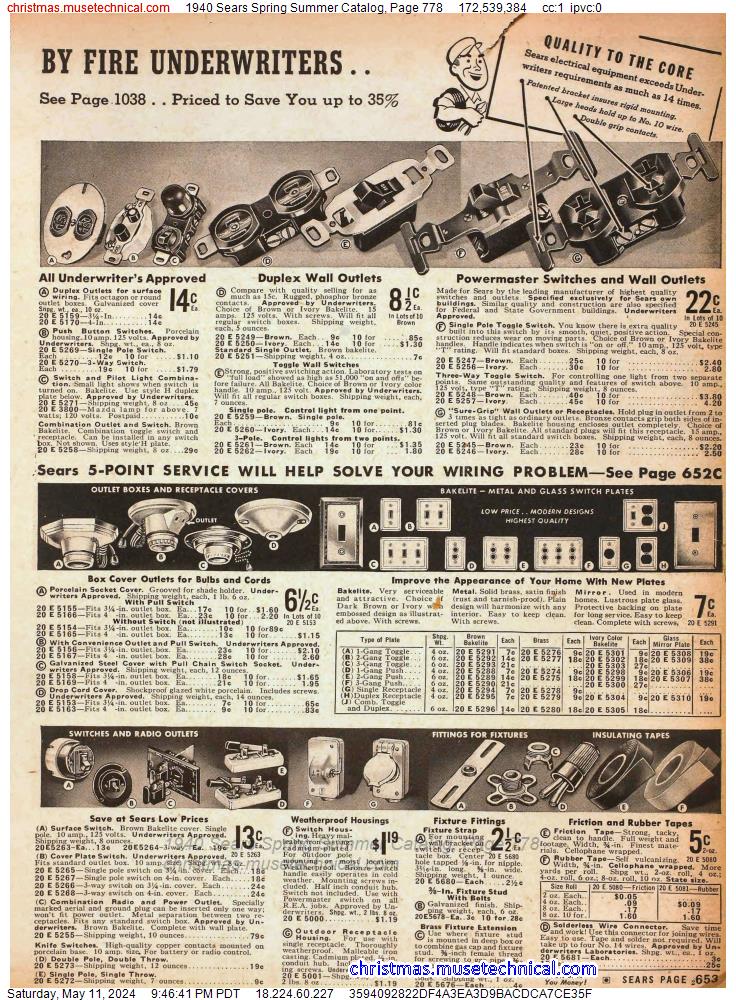 1940 Sears Spring Summer Catalog, Page 778
