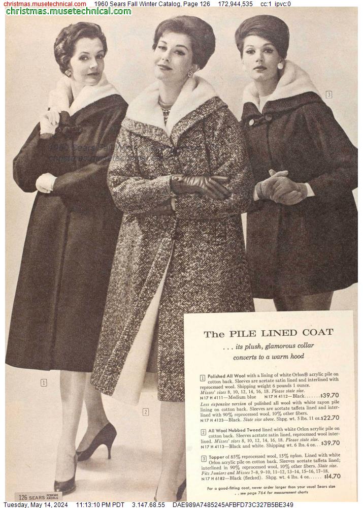 1960 Sears Fall Winter Catalog, Page 126