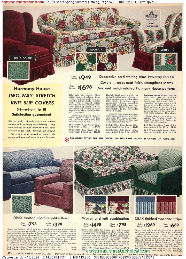1951 Sears Spring Summer Catalog, Page 523