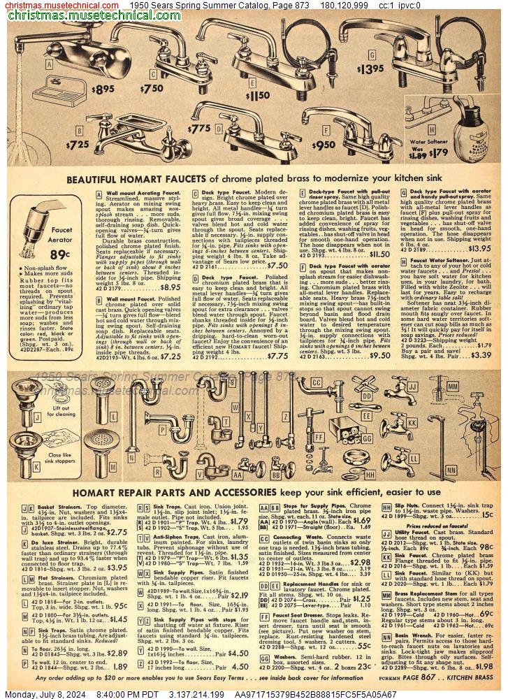1950 Sears Spring Summer Catalog, Page 873