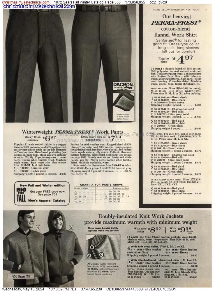 1972 Sears Fall Winter Catalog, Page 656