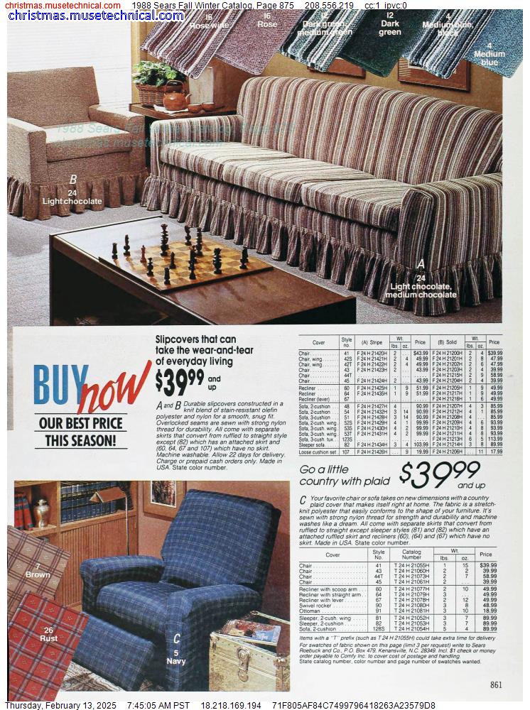 1988 Sears Fall Winter Catalog, Page 875