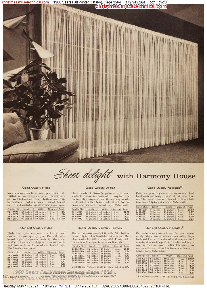 1960 Sears Fall Winter Catalog, Page 1564