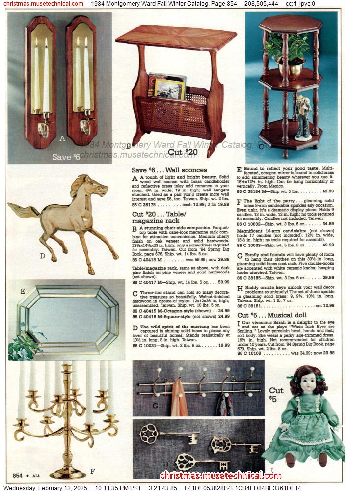 1984 Montgomery Ward Fall Winter Catalog, Page 854