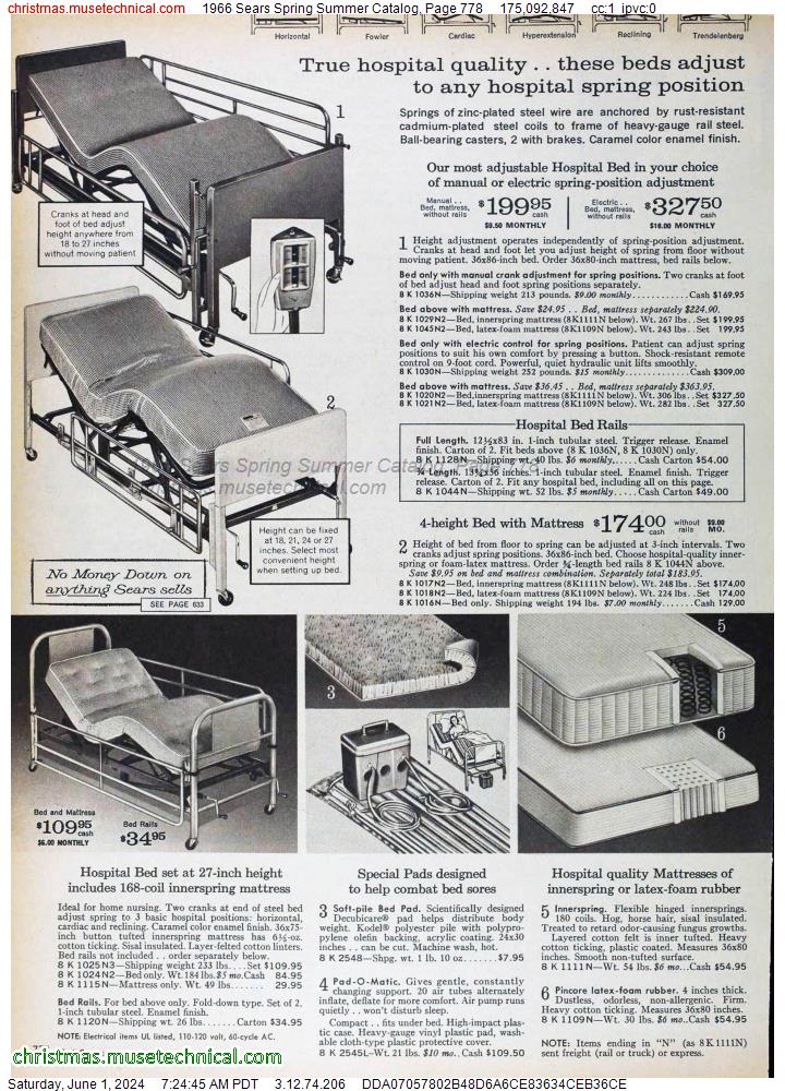 1966 Sears Spring Summer Catalog, Page 778