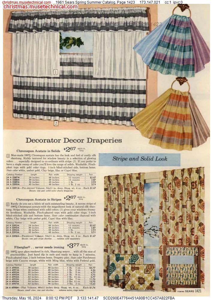 1961 Sears Spring Summer Catalog, Page 1423
