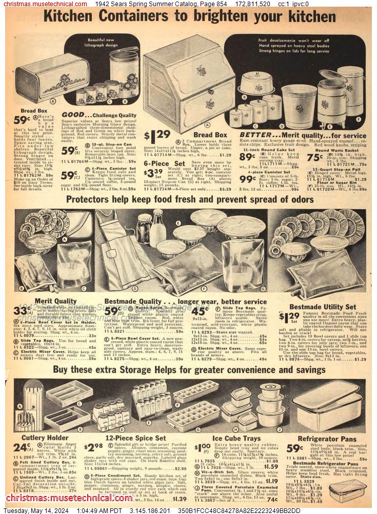 1942 Sears Spring Summer Catalog, Page 854