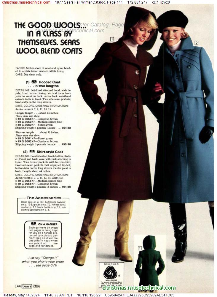 1977 Sears Fall Winter Catalog, Page 144
