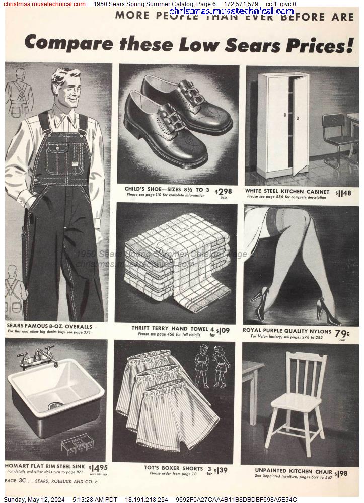 1950 Sears Spring Summer Catalog, Page 6