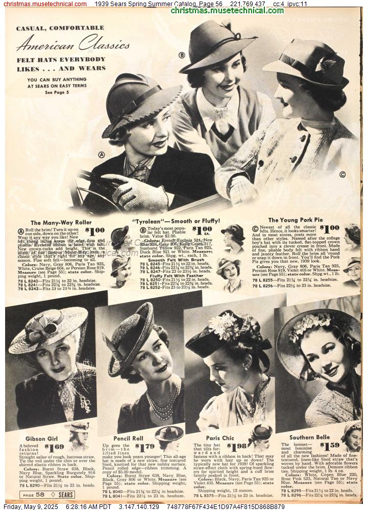 1939 Sears Spring Summer Catalog, Page 56