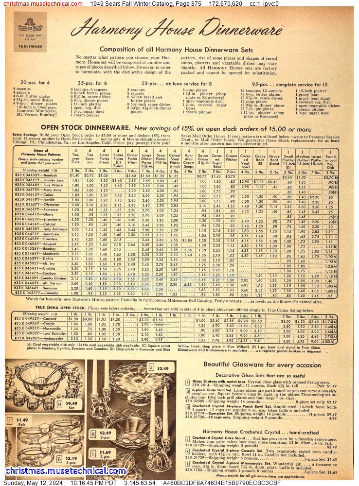 1949 Sears Fall Winter Catalog, Page 875