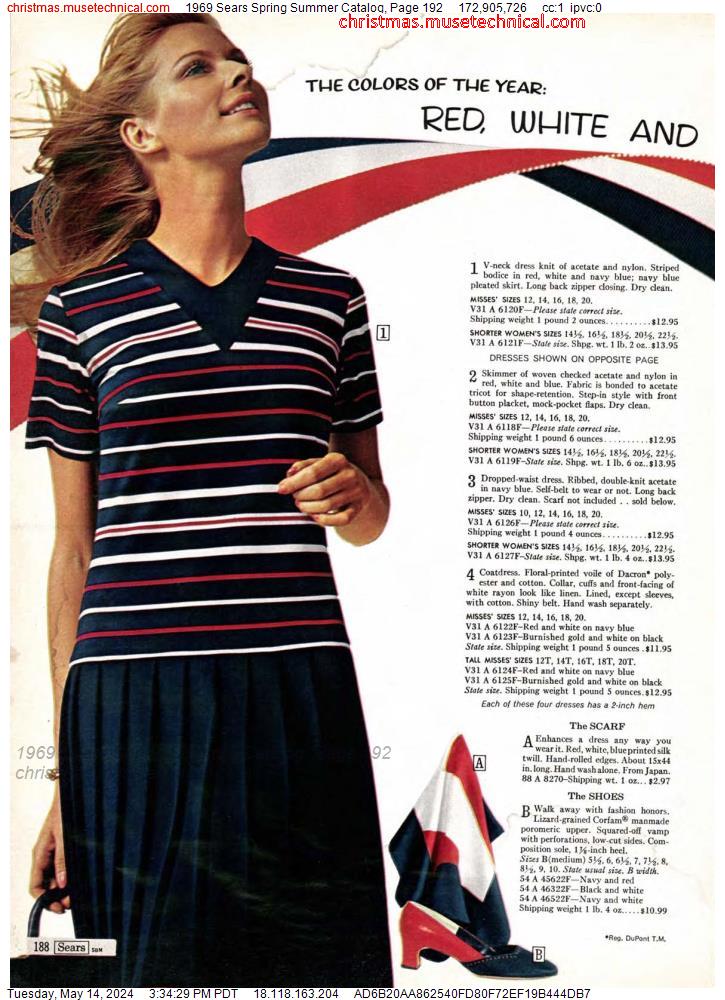 1969 Sears Spring Summer Catalog, Page 192