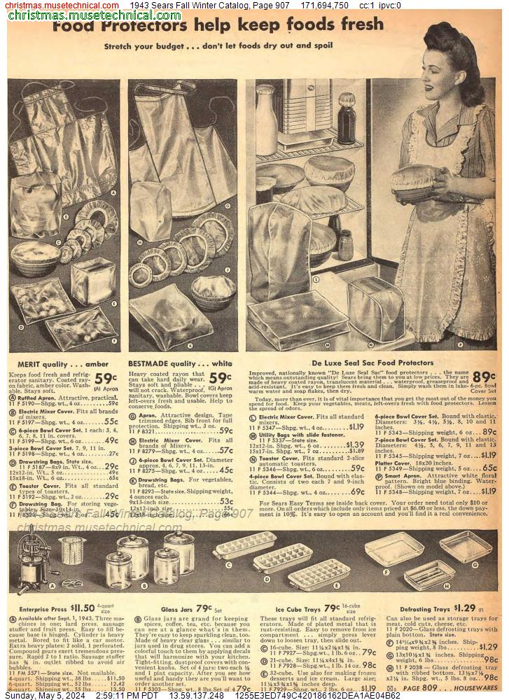 1943 Sears Fall Winter Catalog, Page 907